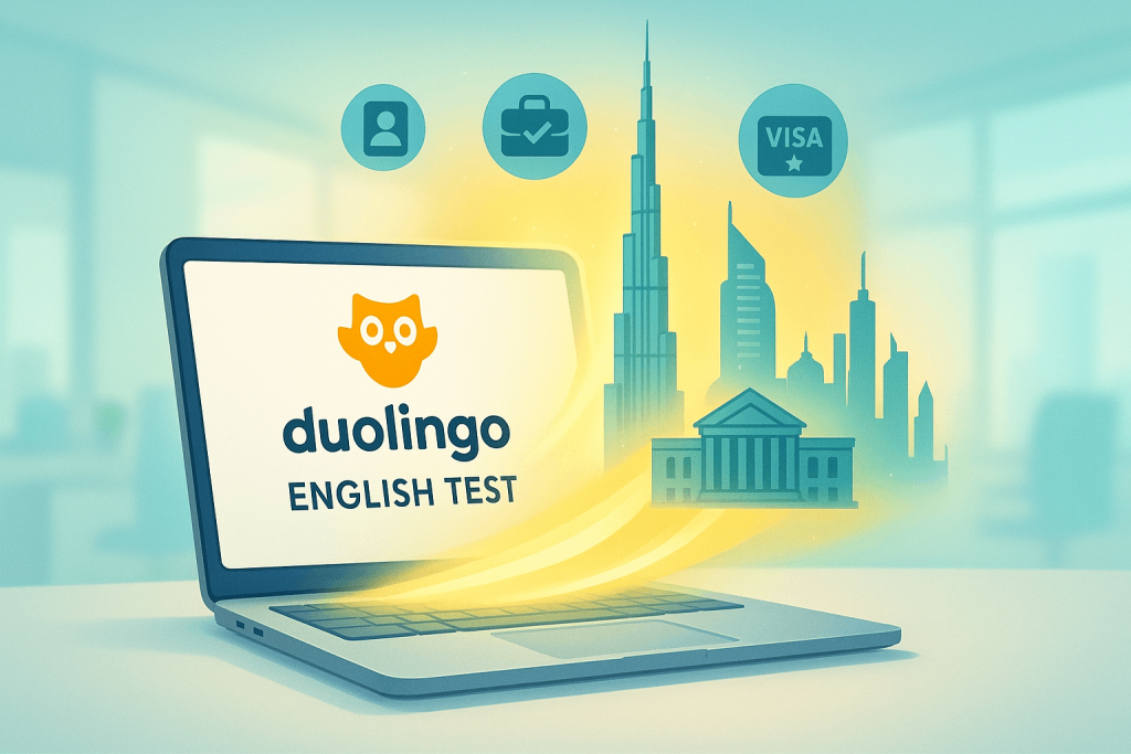 DET Preparation in the UAE with a view of the Dubai skyline.