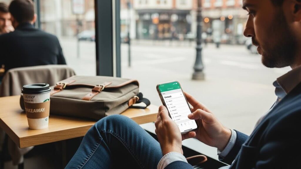 Professional studying for DET on the go with mobile app