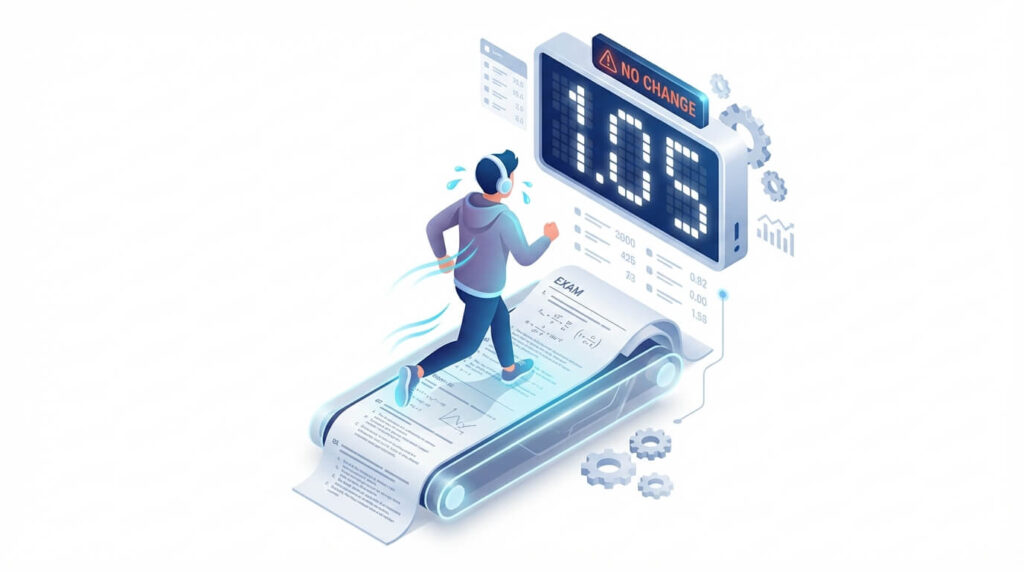 Student stuck on a treadmill of endless DET practice questions without score improvement