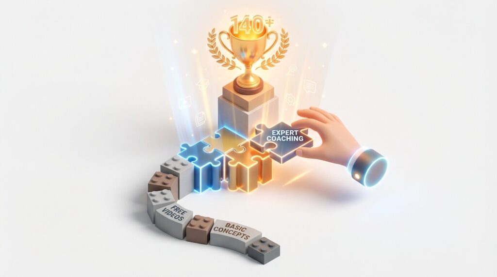 The hybrid path to DET success combining basic building blocks with expert coaching